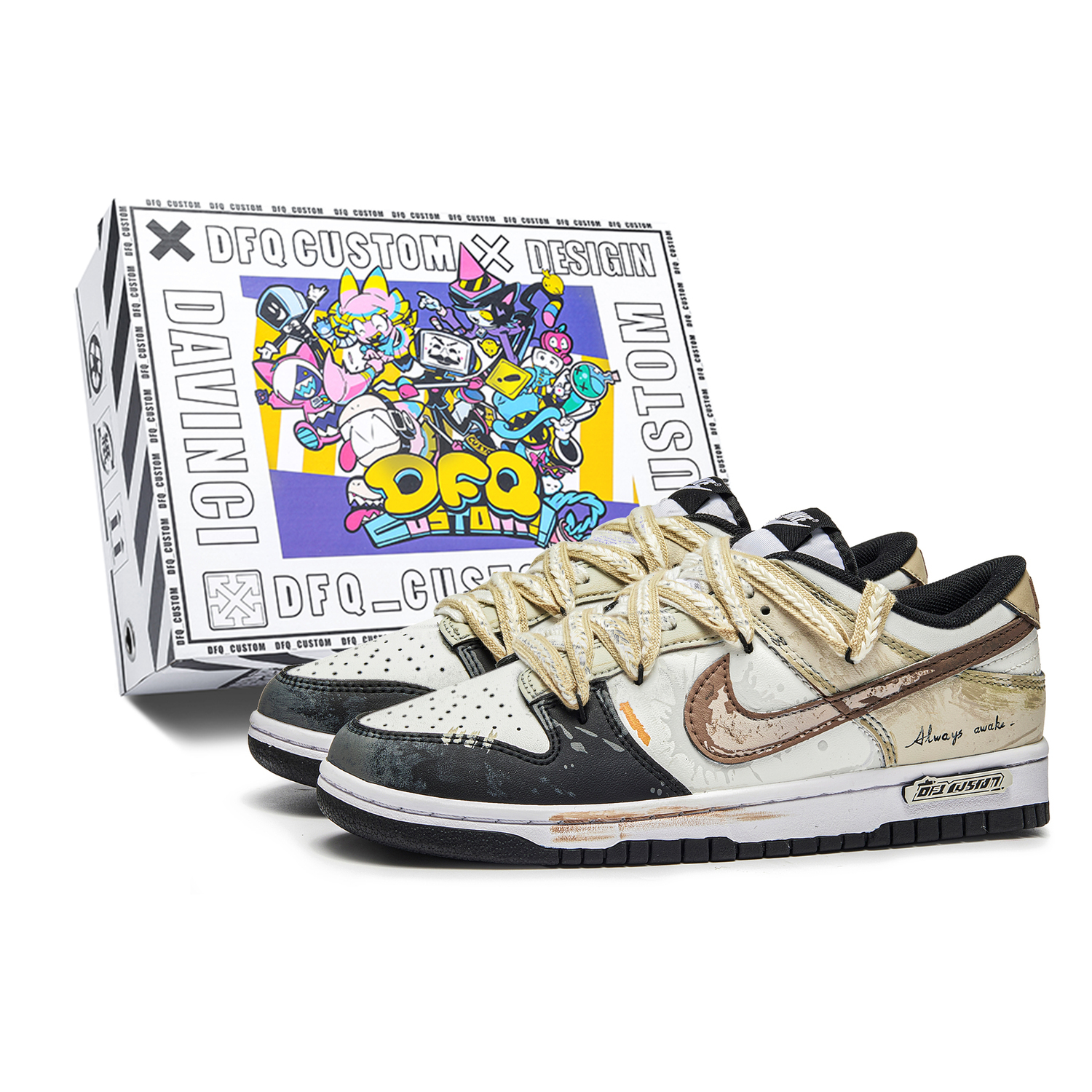 

Nike Мужские низкие скейтбордные кроссовки Dunk Mocha Journal Box из износостойкой кожи, коричневого цвета