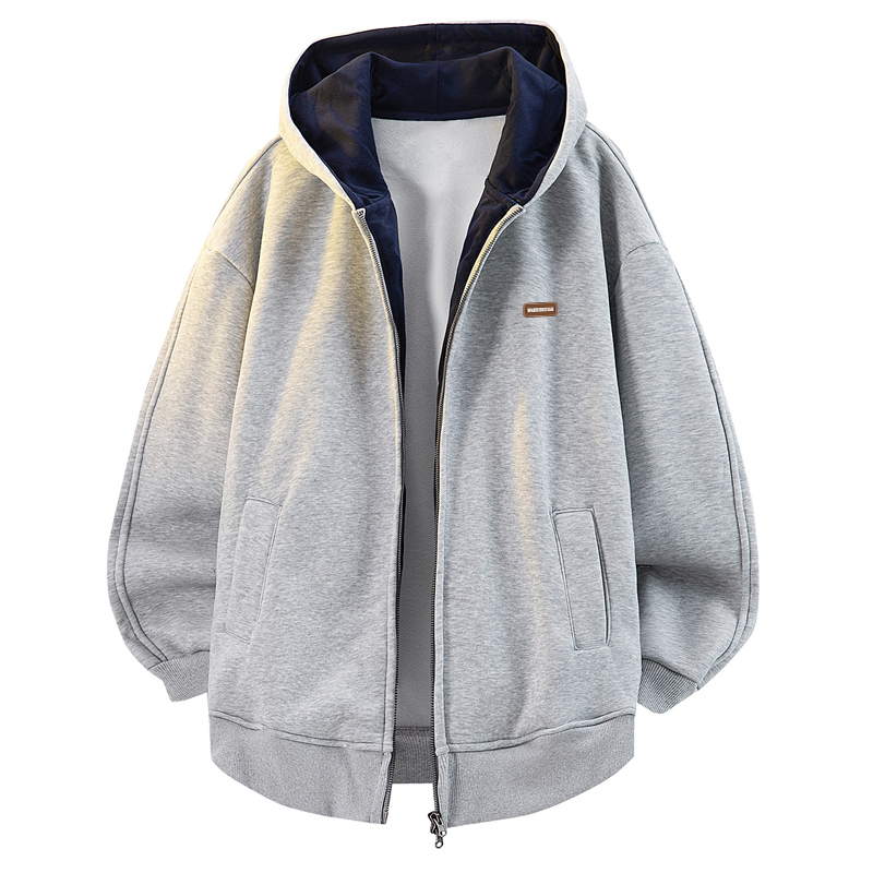 

Толстовка Unisex с капюшоном утепленная кардиган WARRIOR, heather серый[free diy badge]