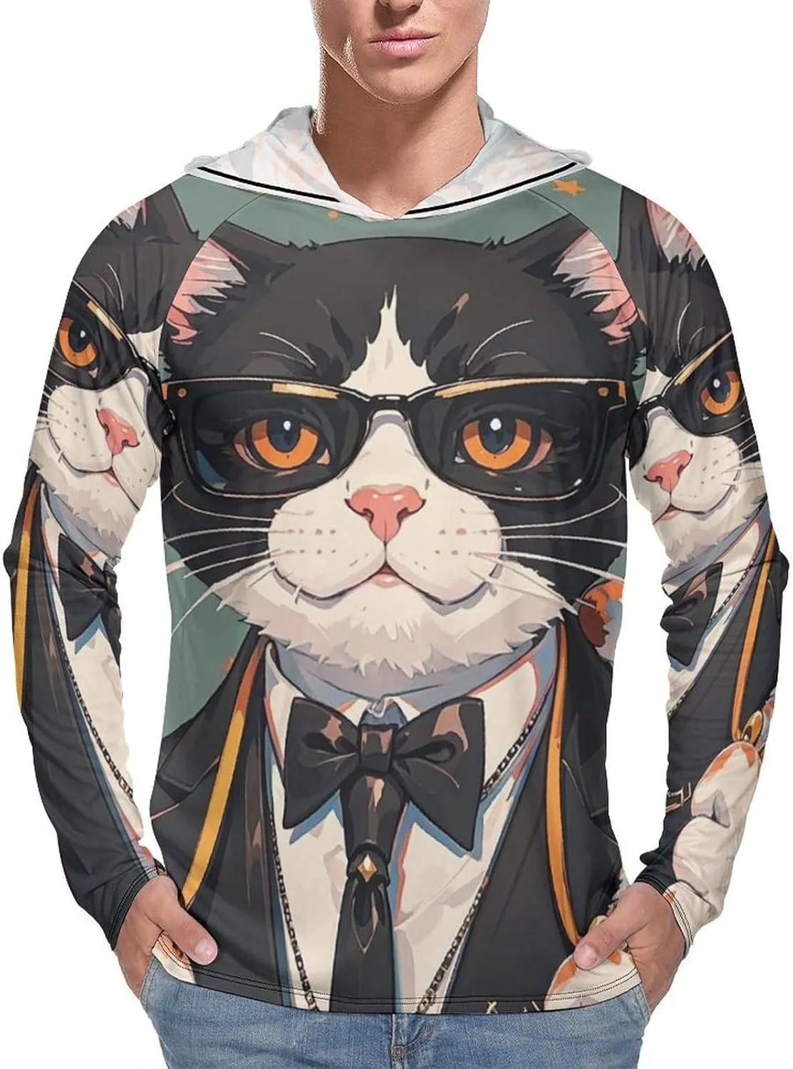 

Мужская толстовка с капюшоном UPF 50+ для защиты от солнца, легкая и быстросохнущая FHESDCW