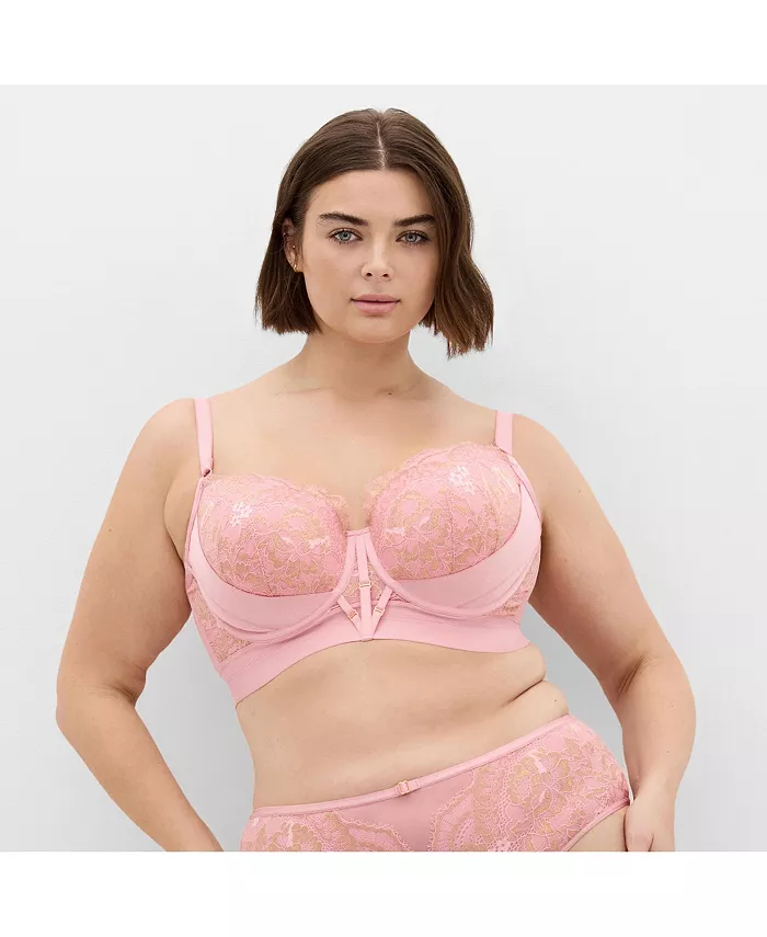 

Женский бюстгальтер Alexis Contour Longline размера Plus CITY CHIC, розовый