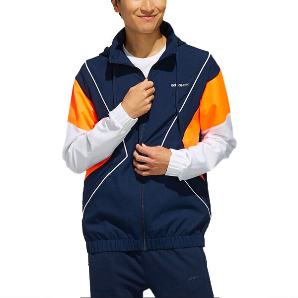 Куртка adidas neo M CS CLBLCKD WB Casual Sports Hooded Jacket Navy Blue, синий — фото 3