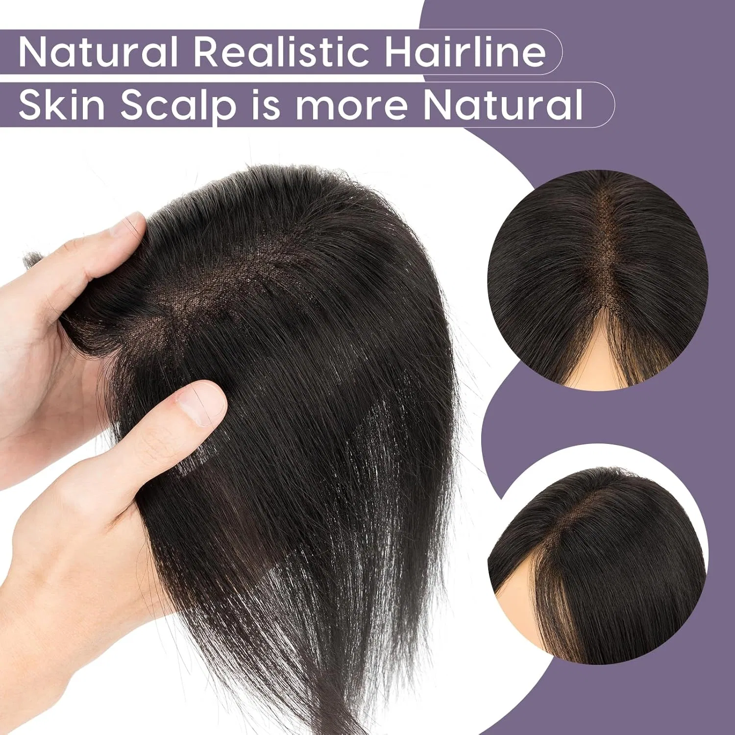 Женский шиньон S-noilite из 100% натуральных волос Remy на заколках, 21 г S-Noilite, #1B Natural Black (Side Pony) — фото 3