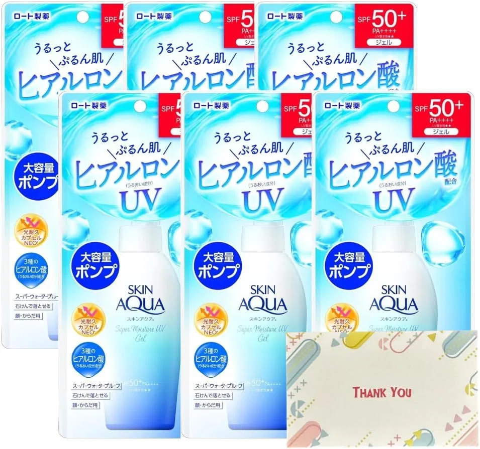 Солнцезащитный гель Skin Aqua Super Moisture UV Gel Pump, Kunutonn, набор 6 шт, 140 г
