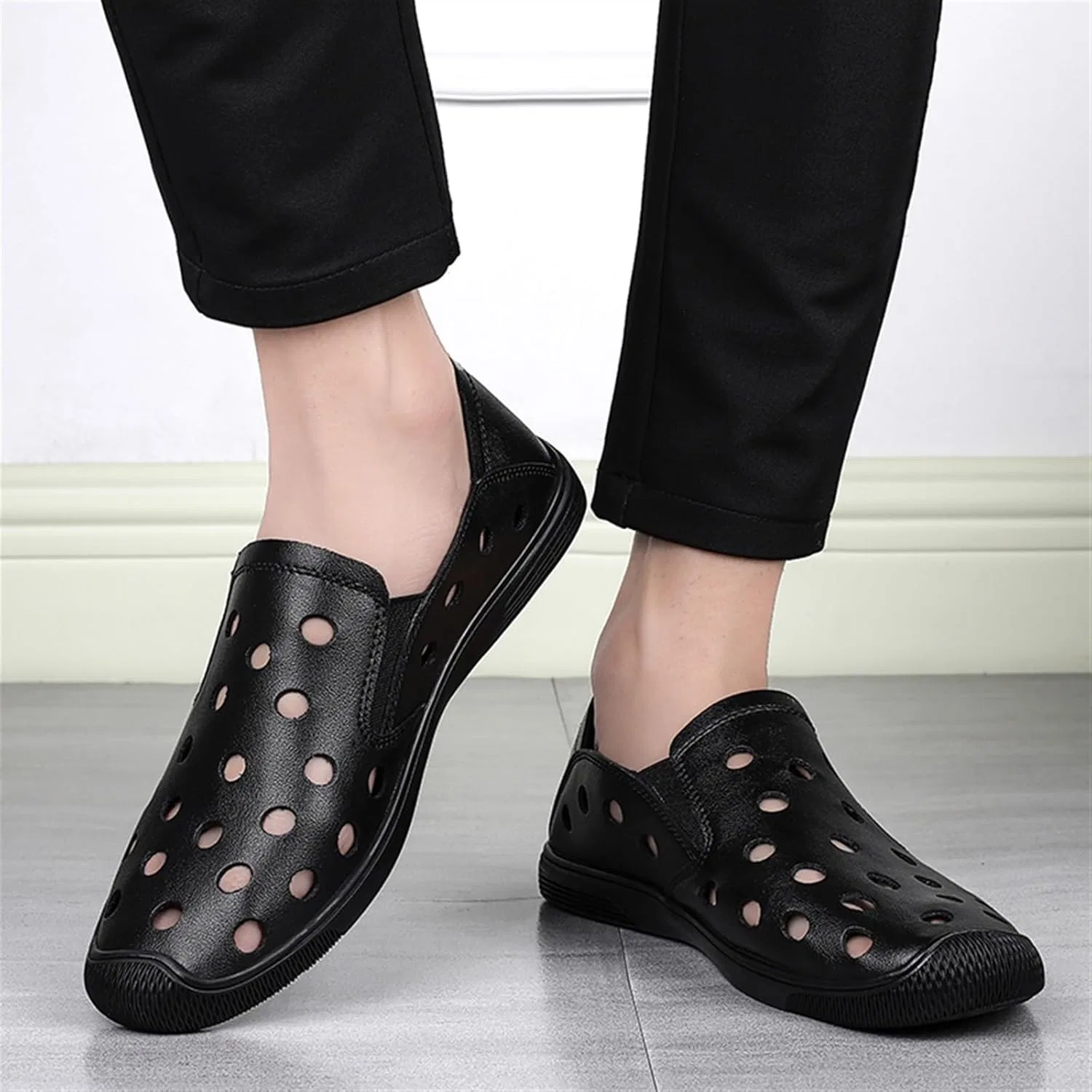 Туфли кожаные Loafers Black DHFIRUFSHLO — фото 3