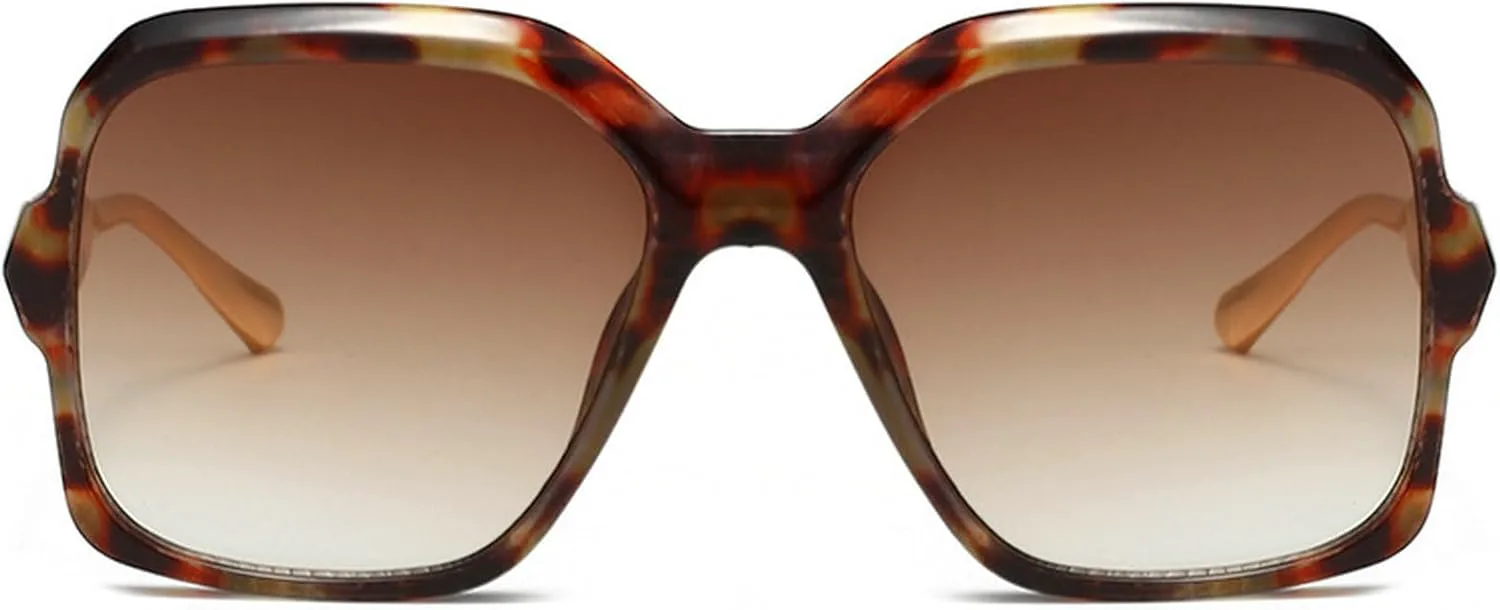 

Винтажные солнцезащитные очки-пилот большого размера для женщин, модные в стиле ретро 70-х годов, квадратная оправа, солнцезащитные очки-щит mincl, Leopard Brown