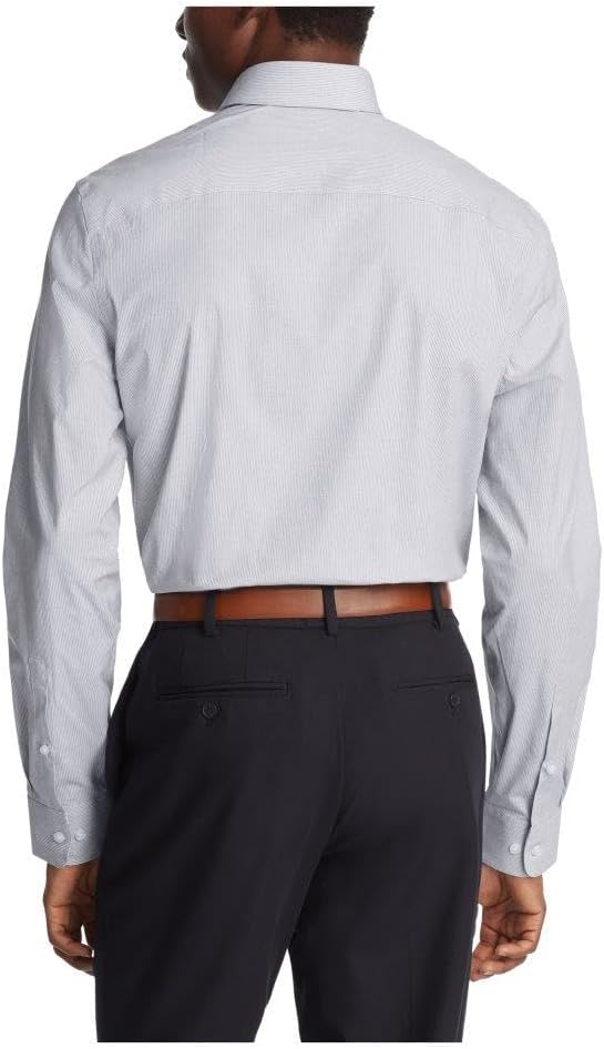 Мужская рубашка Calvin Klein, не требующая глажки, эластичная, приталенная, в клетку, Deep Navy — фото 2