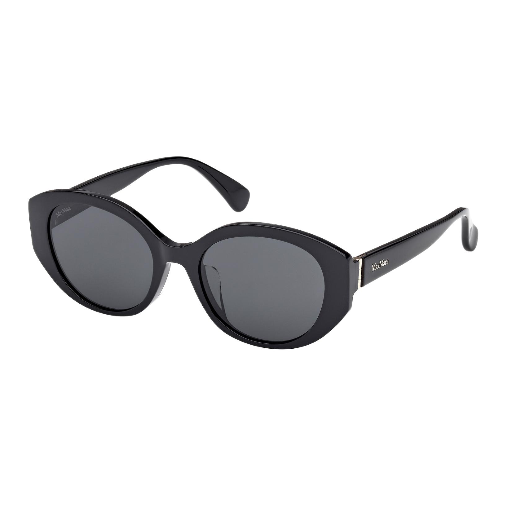 

MaxMara Овальные солнцезащитные очки с пластиковой оправой унисекс черные, Black
