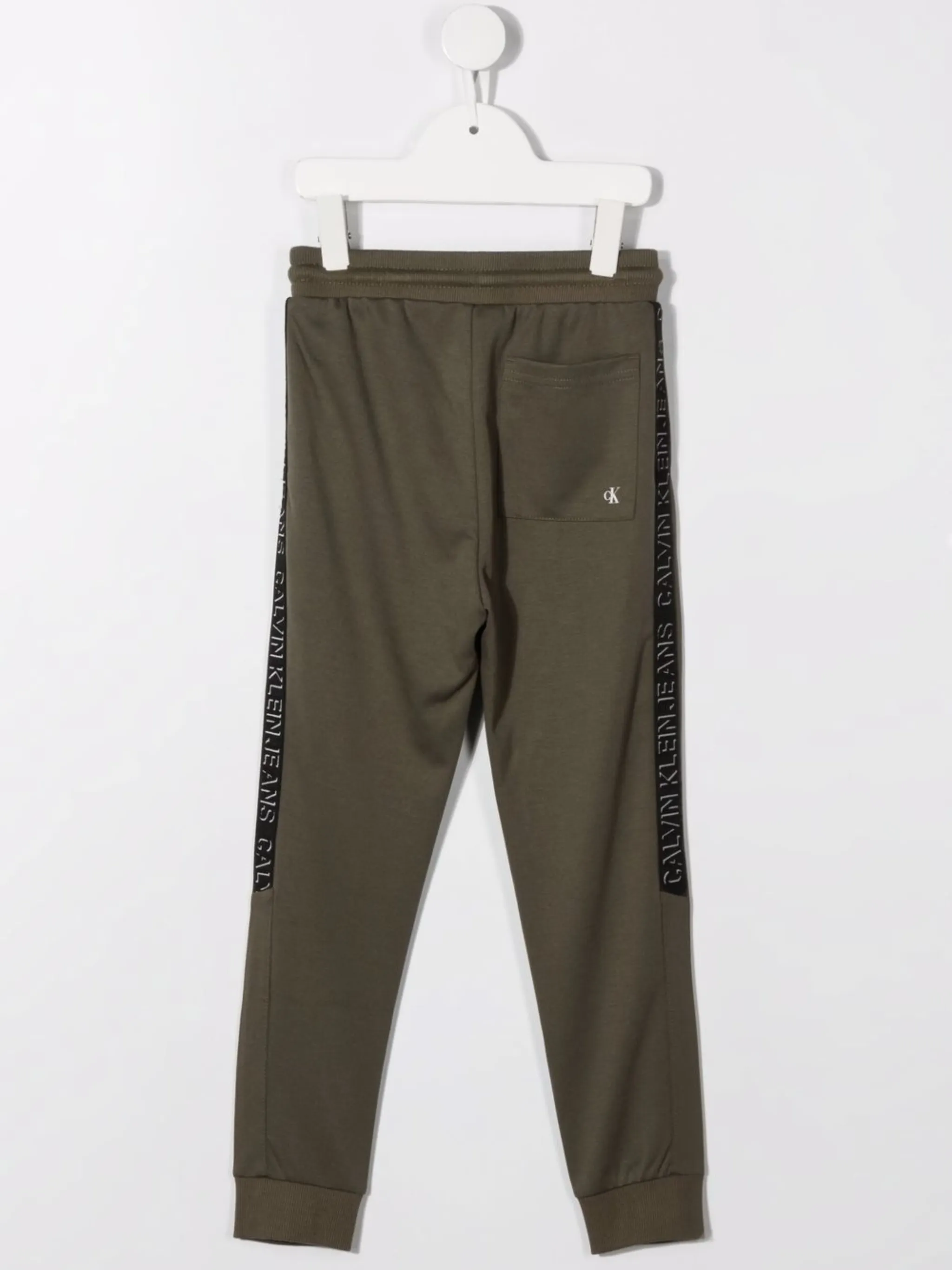 Спортивные брюки с логотипом и кулиской Calvin Klein Kids, зеленый — фото 2