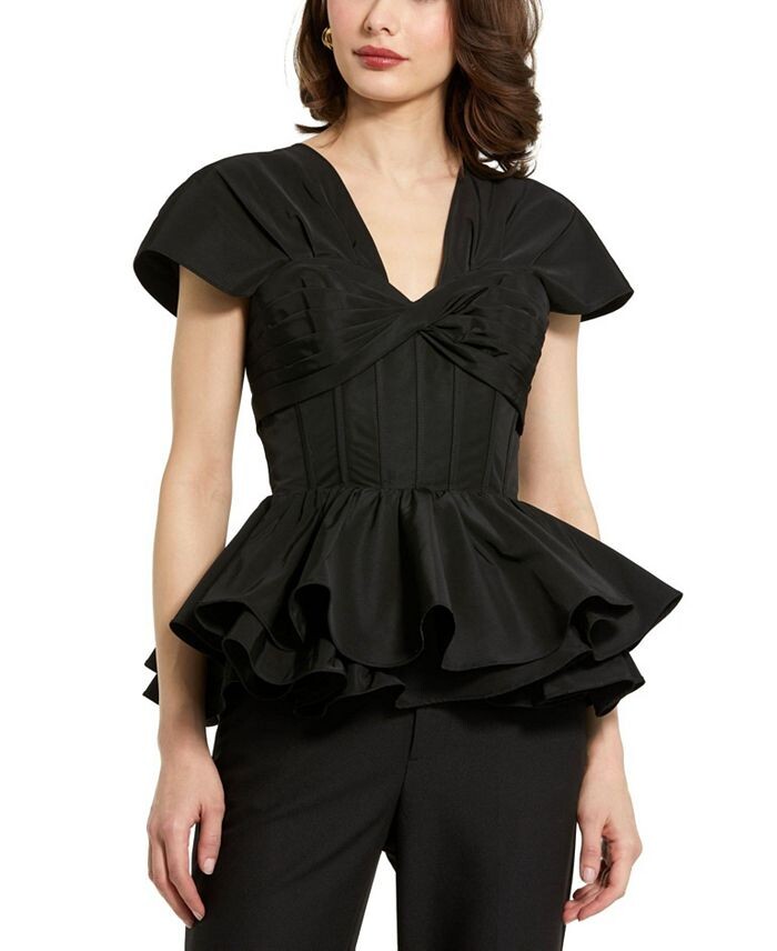 

Топ-бюстье с баской Mac Duggal Faille, черный