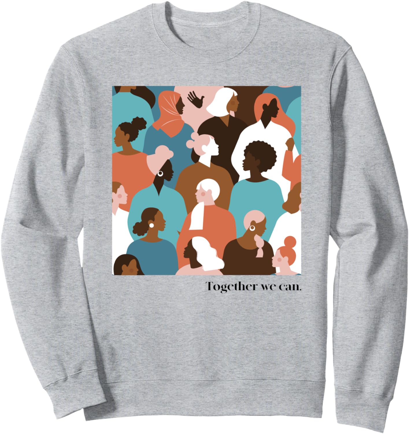 

Вместе мы можем! Толстовка с рисунком «Раскрась лица» Trendy Apparel, серый