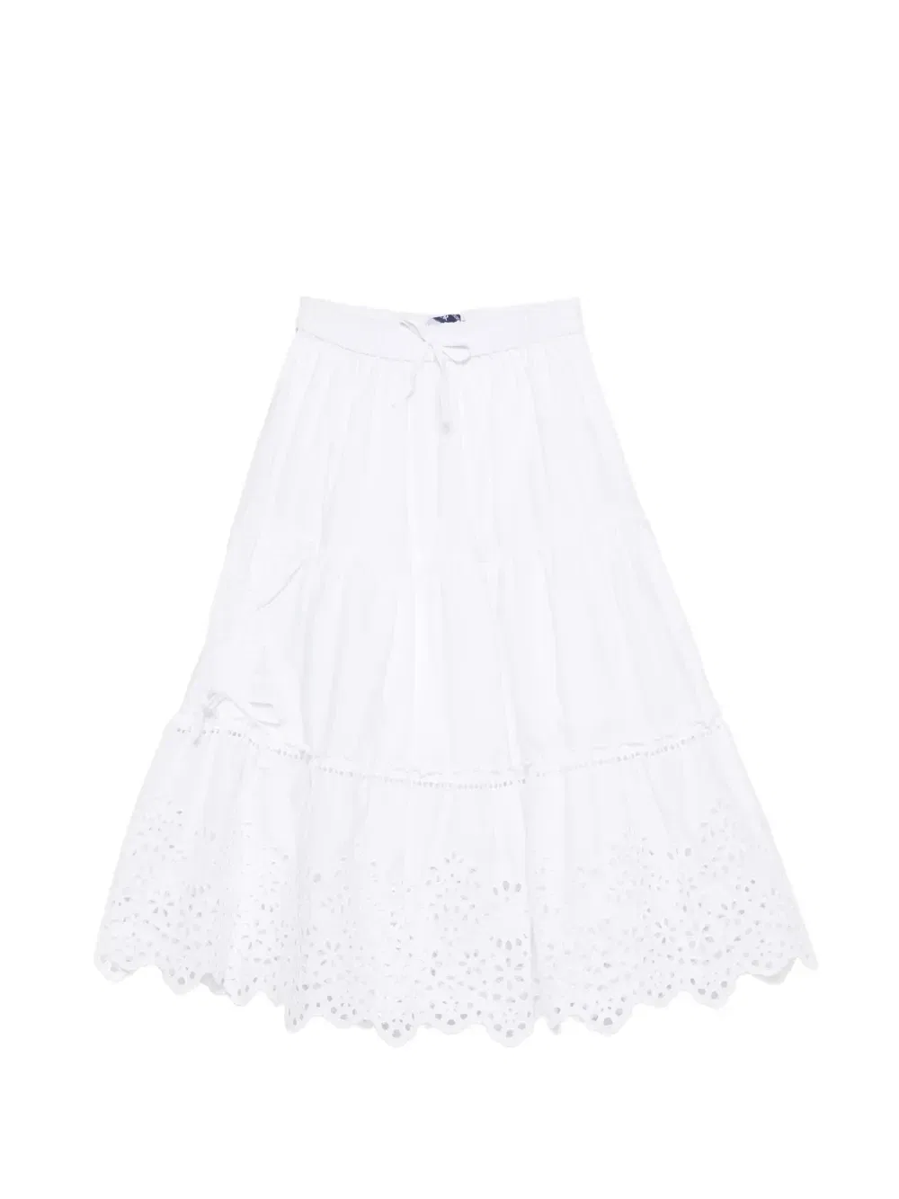 Ярусная юбка с люверсами Ermanno Scervino Junior, белый