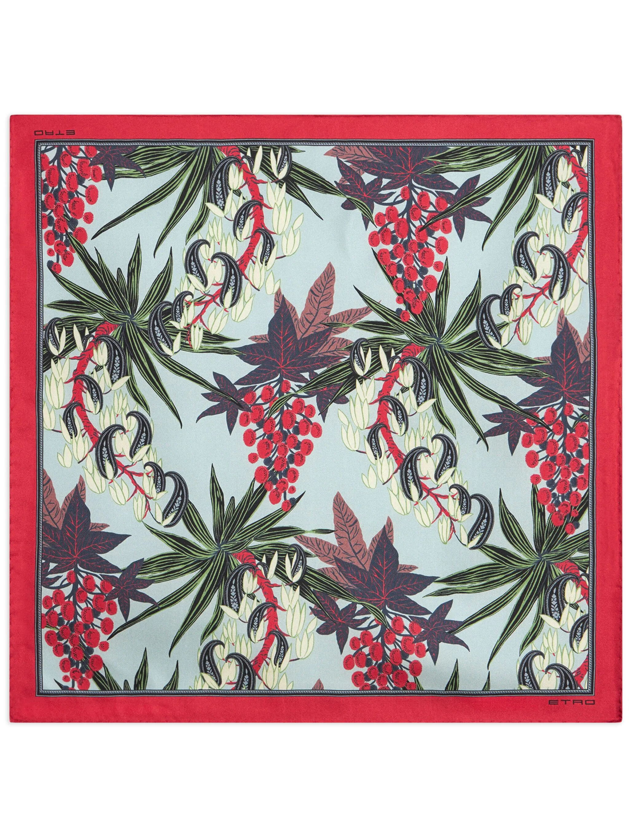 

Шелковый платок-паше с цветочным принтом Etro, синий