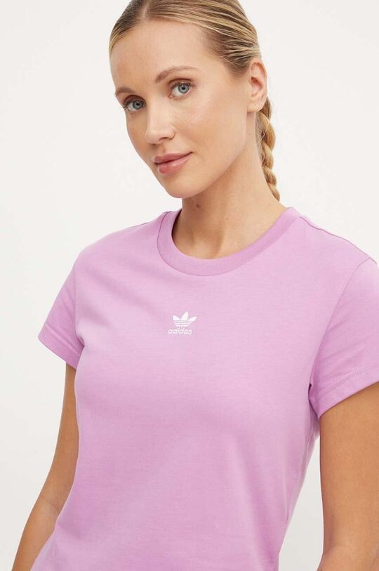 

Хлопковая футболка adidas Originals, розовый