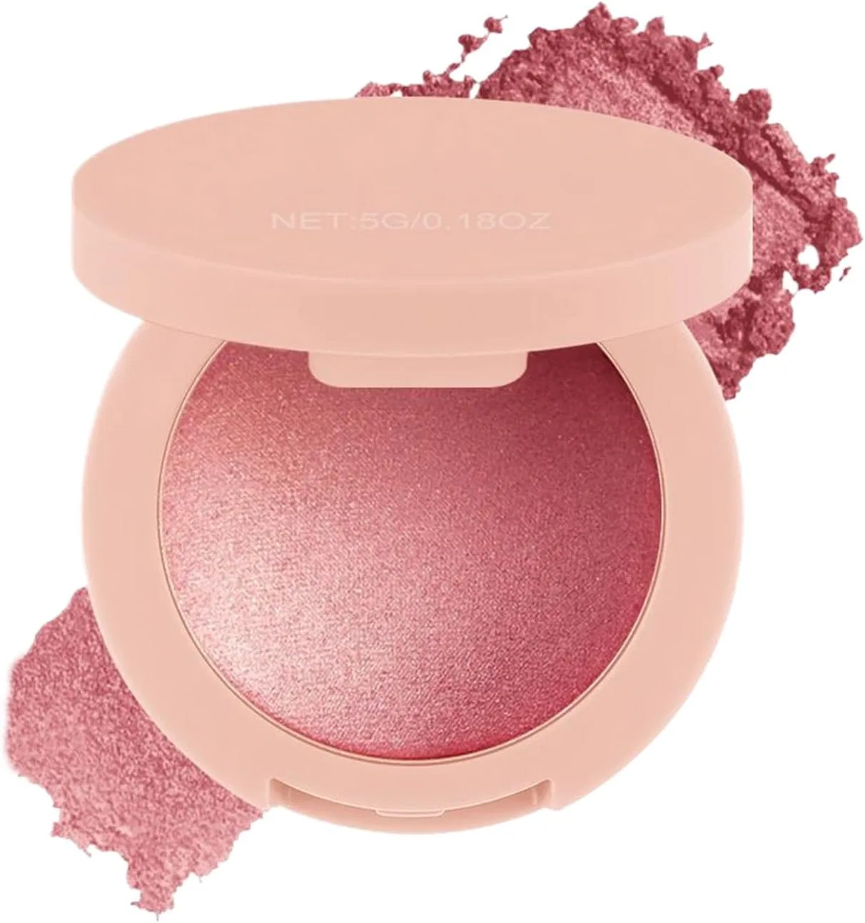 Румяна пудровые сияющие Pink Blush Powder, 1 шт, ярко-розовый
