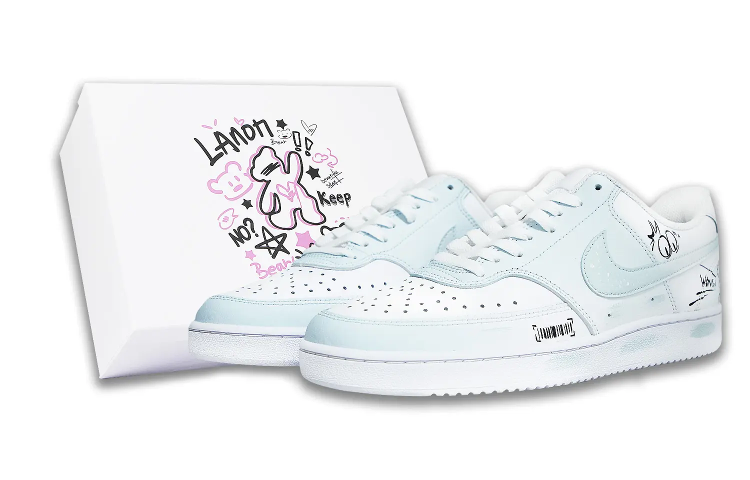 

Кроссовки Nike Court Vision Skateboarding Shoes Women's Low-top Blue/white, белый
