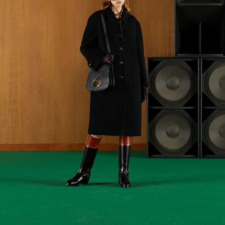 Пальто женское GUCCI, классический дизайн, черный — фото 3