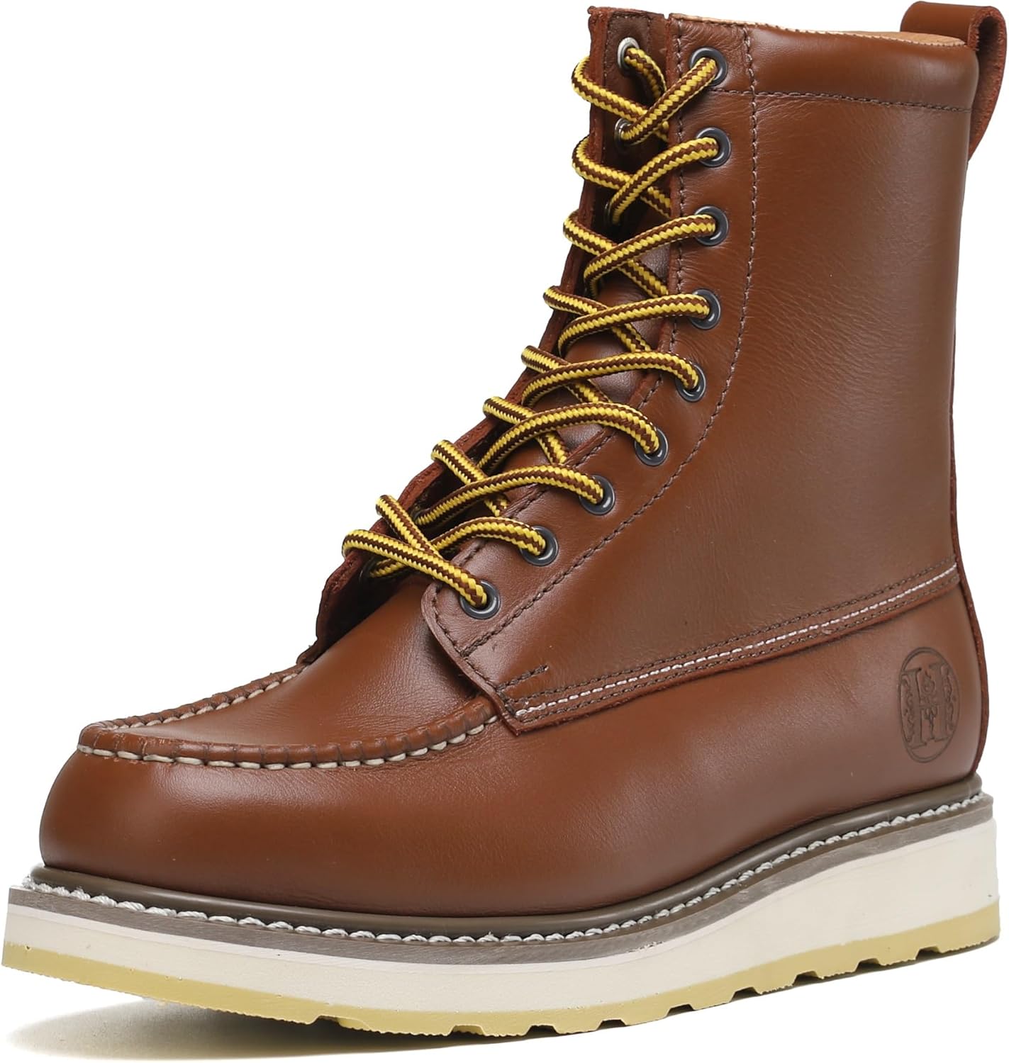 

Мужские стильные классические ботинки HANDROCK с мягким носком-мокасином 8 и подошвой типа «клин» с противоскользящим эффектом, модель 86994, коричневый