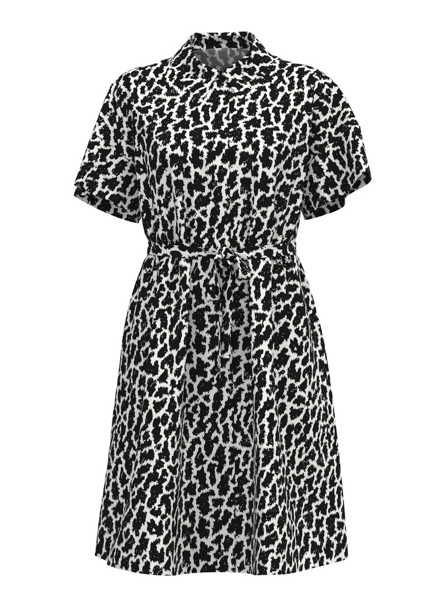 

Платье рубашка OBJECT Shirt Dress, черный/белый