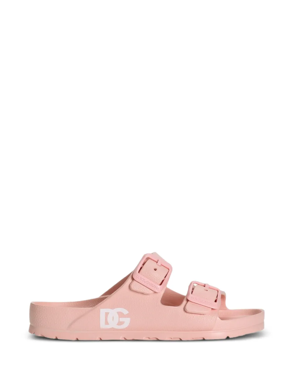Слиперы с пряжкой и логотипом Dolce & Gabbana Kids, розовый — фото 2