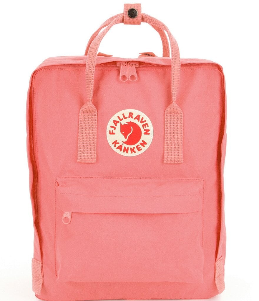 

Водостойкий хлопковый трансформируемый рюкзак Fjallraven с нашивкой-логотипом Kanken и застежкой-молнией, розовый