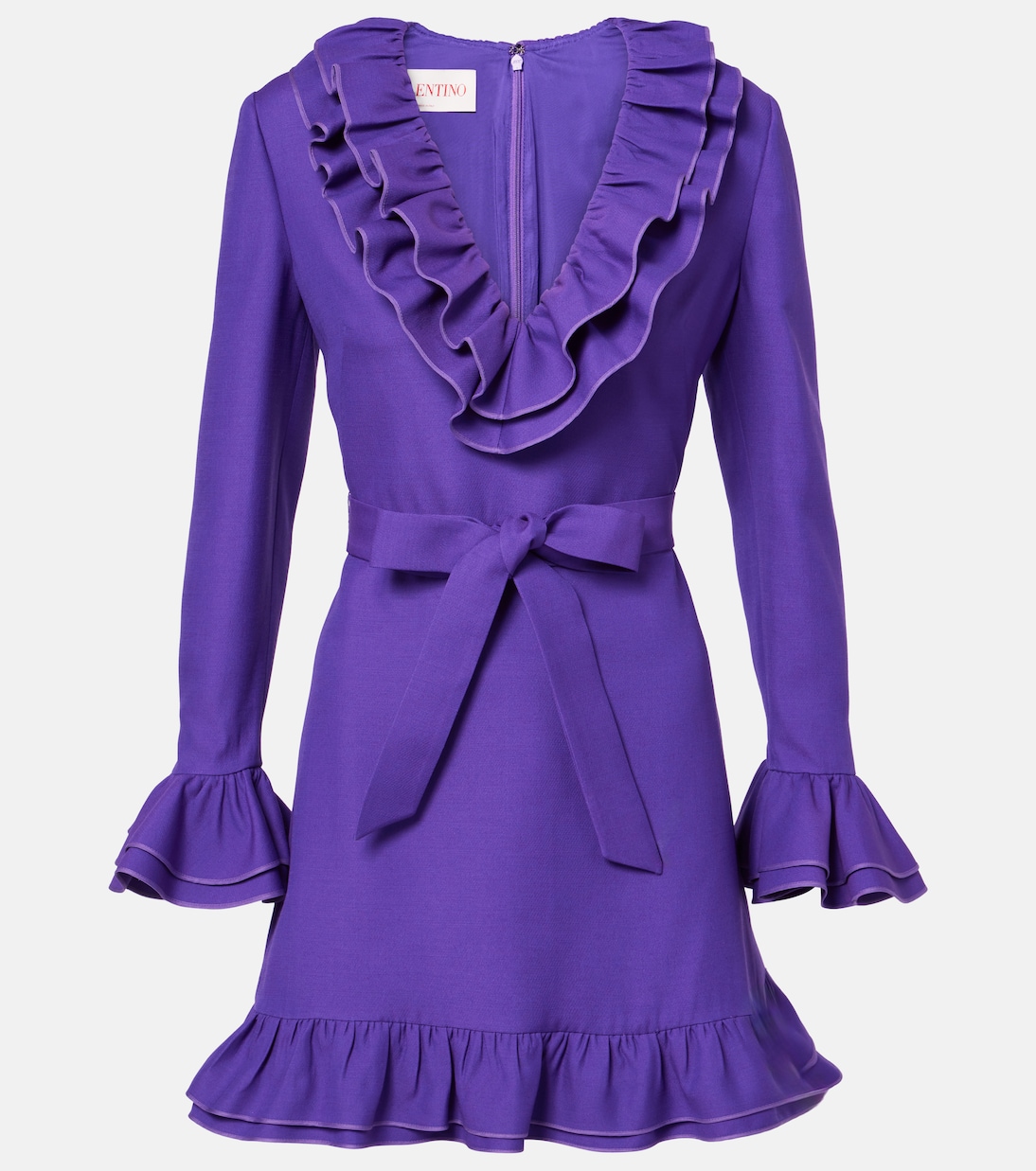 

Платье-халат с оборками Crepe Couture Valentino, Purple Orchid
