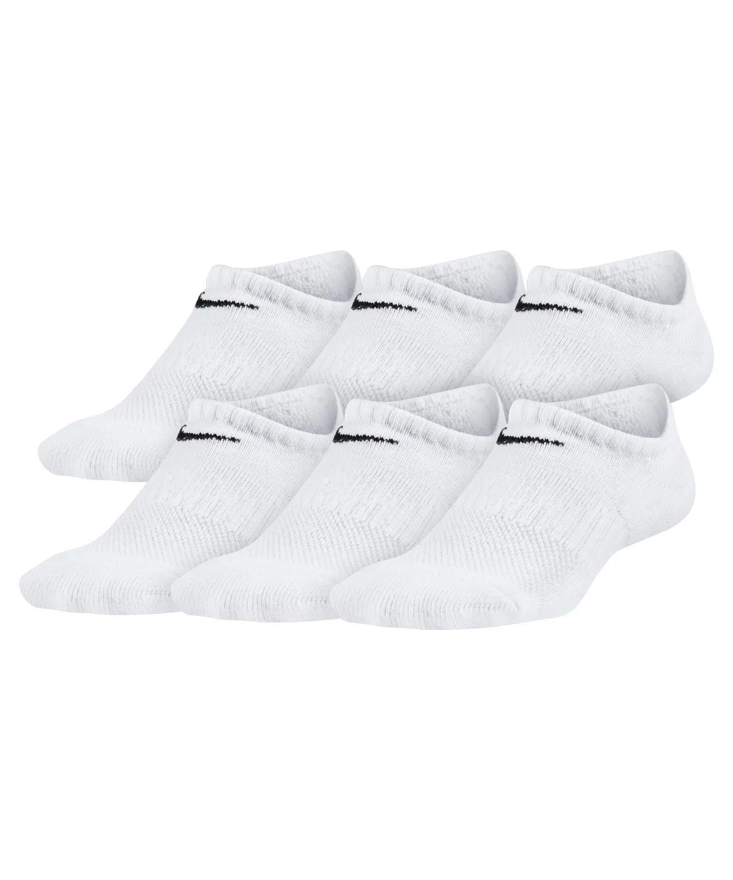 Детские тренировочные носки Nike Performance Cushioned No-Show (6 пар) SX6911-100, белые