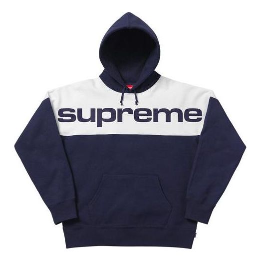 

Толстовка fw17 blocked navy alphabet logo navy blue Supreme, синий