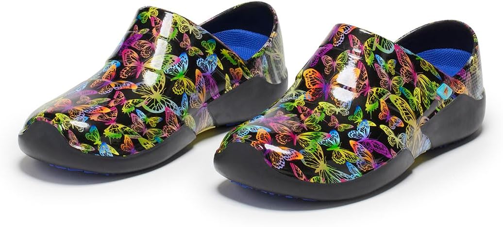 Кроссовки Anywear Journey для мужчин и женщин, сделанные методом впрыска с EVA, слипоны для сада, обувь для поваров, Brightest Butterfly — фото 4