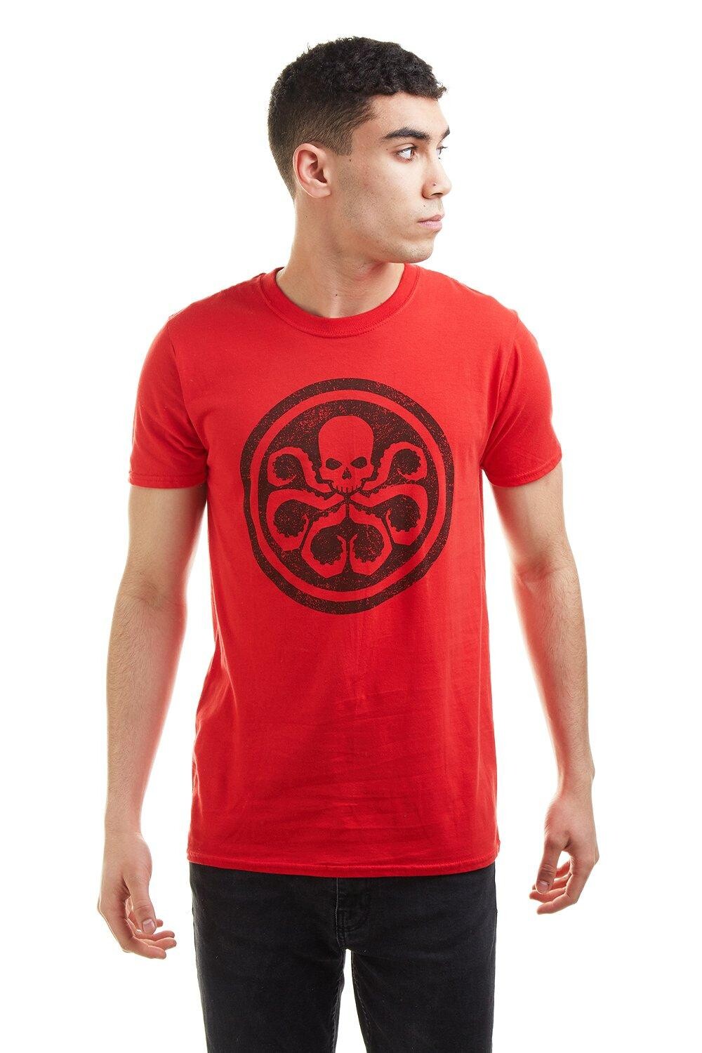 

Хлопковая футболка с логотипом Hydra Marvel, красный
