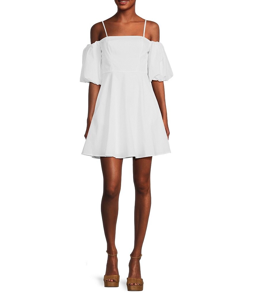 

Платье-юбка трапециевидного силуэта на бретельках Honey and Rosie, белый