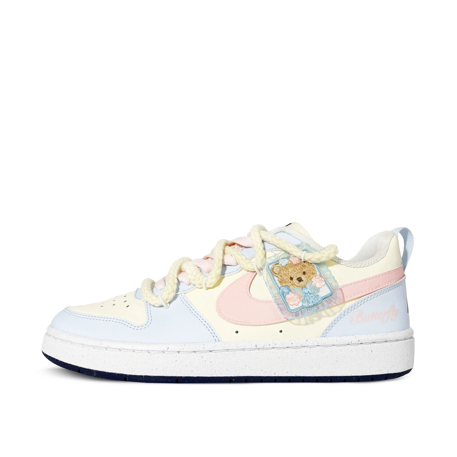 

Кроссовки Nike Court Borough Skateboarding Shoes Women's Low-top Yellow/Pink, цвет Little bear graffiti