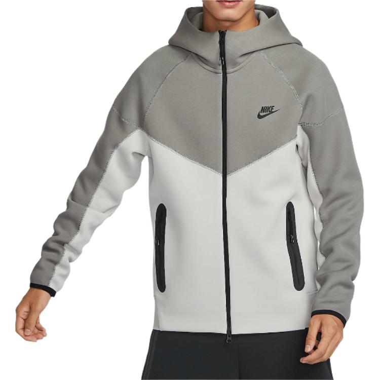 Nike Технологичная худи с молнией, Light Iron Ore Gray/Asphalt Gray/Black — фото 3