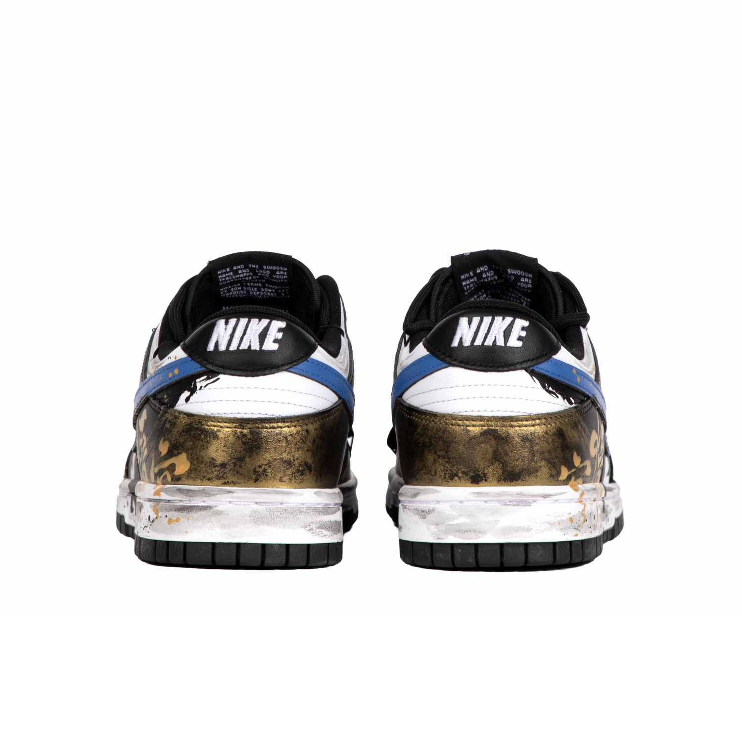 Nike Dunk Anti Slip Износостойкие Низкие Кроссовки для Скейтбординга Унисекс Черный Золотой — фото 4