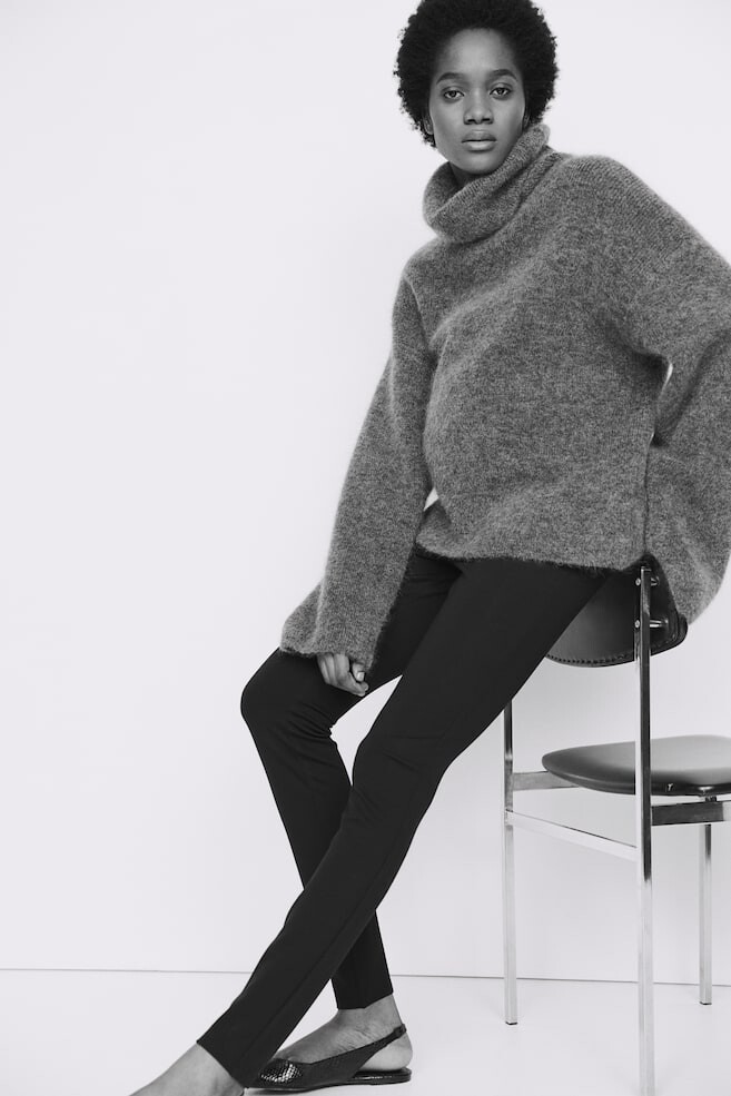 

Леггинсы mom с перекрывающимся поясом H&M, черный