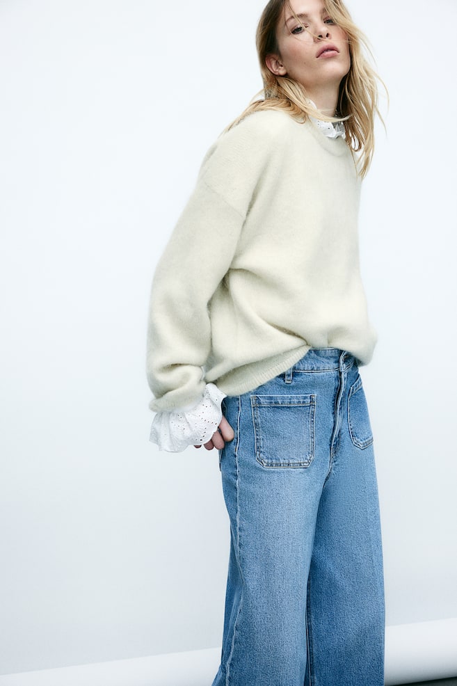 

Свитер оверсайз из смеси мохера H&M, бежевый