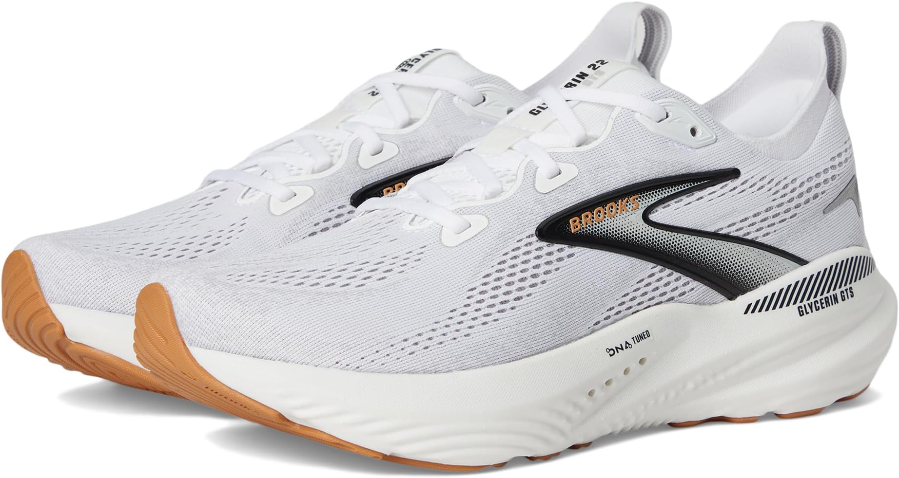 Кроссовки Brooks Glycerin GTS 22, цвет White/Grey/Black
