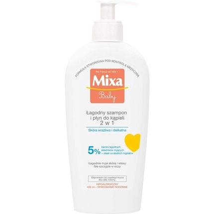 

Детский нежный шампунь и средство для купания 2 в 1 Mixa