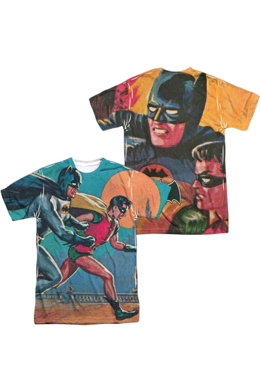 

Футболка / футболка с коротким рукавом для взрослых из полиэстера Batman Classic Tv Lets Go (принт спереди/сзади) Gildan, белый