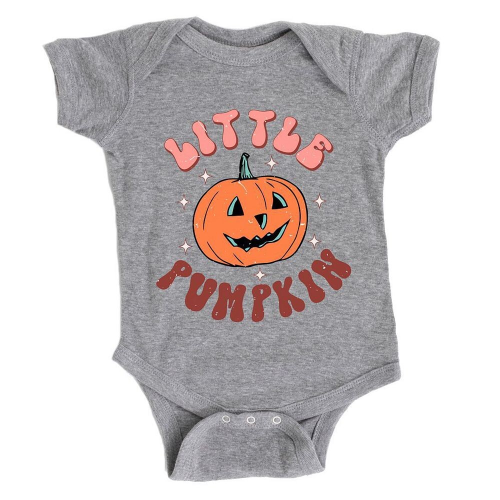 

Детское боди в стиле ретро Little Pumpkin The Juniper Shop, цвет Heather Grey