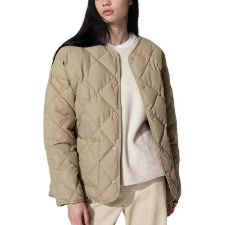 UNIQLO Пуховик женский темно-бежевый, Dark Beige — фото 3