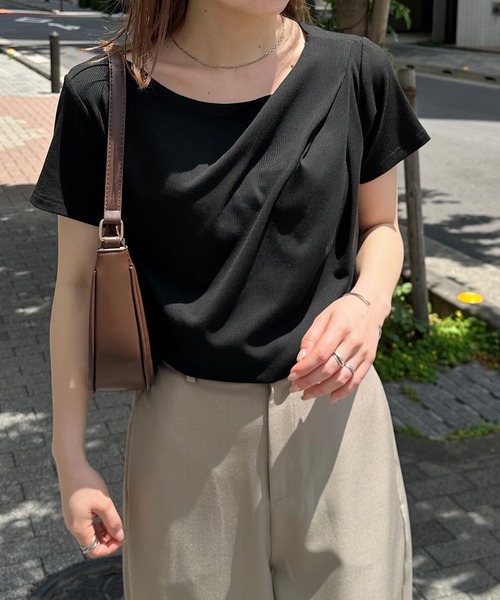 

Драпированная футболка с лямками Solleim, черный