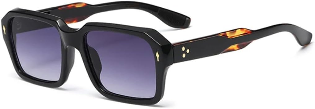 

Солнцезащитные очки для мужчин и женщин - защита UV400 - двухцветные градиентные линзы с панковскими заклепками для занятий спортом на открытом воздухе и вождения DSVIGF, Black Leopard Grey