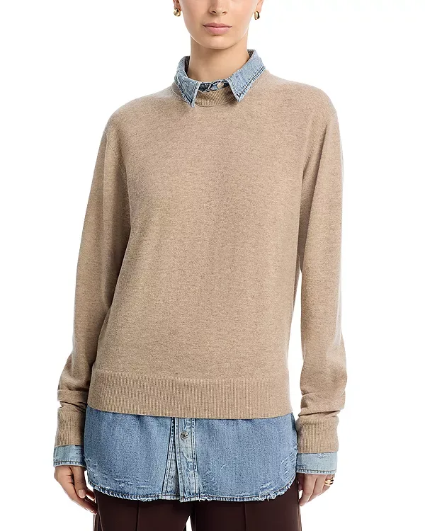 Многослойная джинсовая рубашка-свитер Acne Studios, Beige