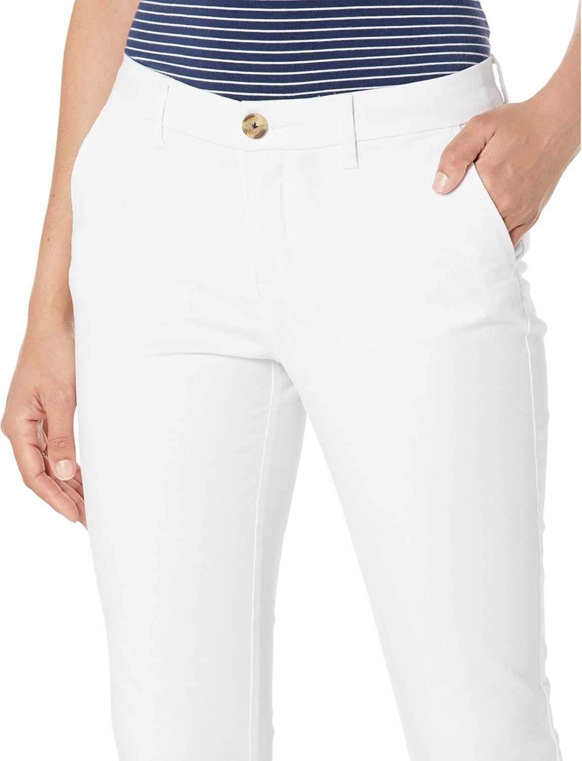 Женские брюки-чинос Tommy Hilfiger свободного кроя с манжетами Hampton прямого кроя, White — фото 3