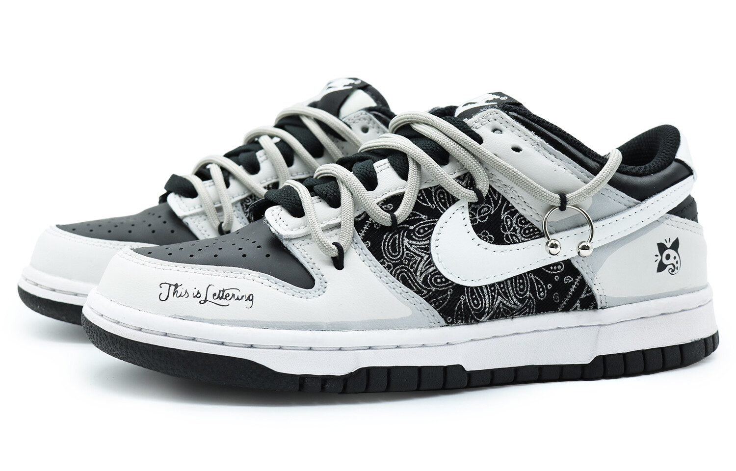 

Кроссовки Nike Dunk Skateboarding Shoes Women's Low-top Black/grey, черный/красный