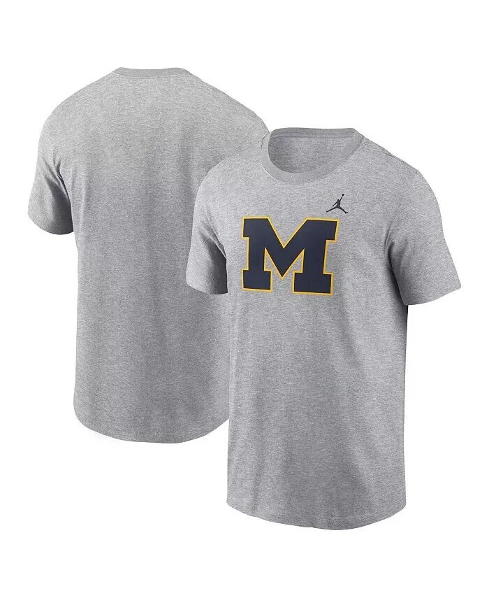 

Мужская футболка с логотипом Michigan Wolverines Primetime Evergreen Jordan, серый