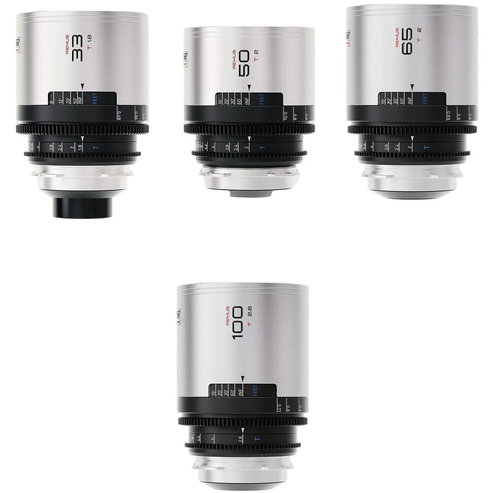 

BLAZAR LENS Комплект из 4 полнокадровых анаморфотных объективов Remus 1.5x 33, 50, 65 и 100 мм (ARRI PL, Silver Flare)