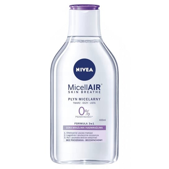 Мицеллярная вода Nivea — Ухаживающая мицеллярная жидкость для чувствительной и сверхчувствительной кожи, 400 мл — фото 2
