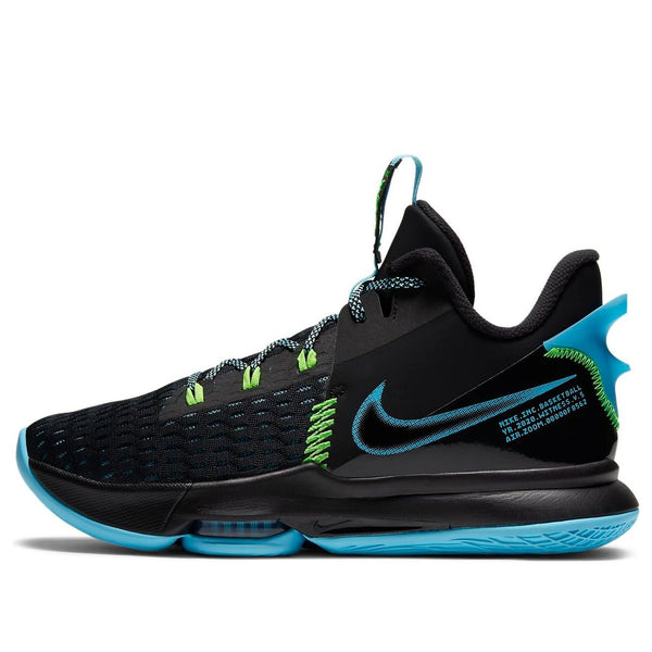 

Кроссовки lebron witness 5 ep 'black light blue fury' Nike, черный