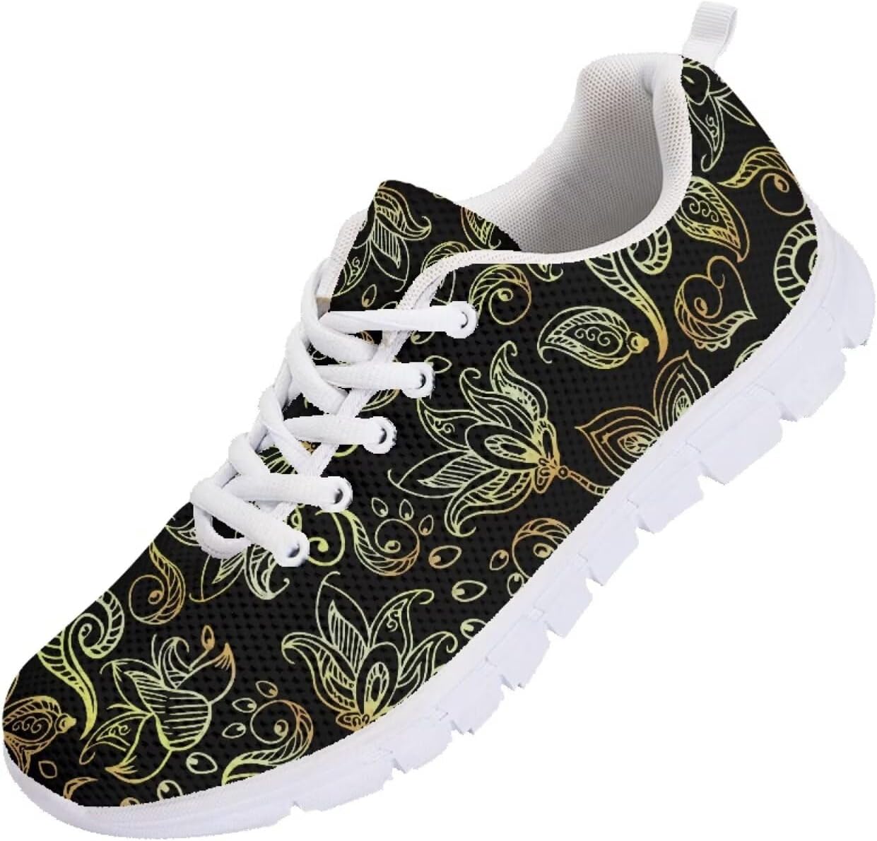 

Кроссовки Funnydude с забавным принтом для мужчин, противоскользящие туристические и спортивные, размер 6.5, Vintage Floral a